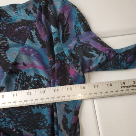 Y2K Fairy Grunge Whimsigoth INC Shirt Womens Large Blue Purple Abstract - Picture 6 of 7